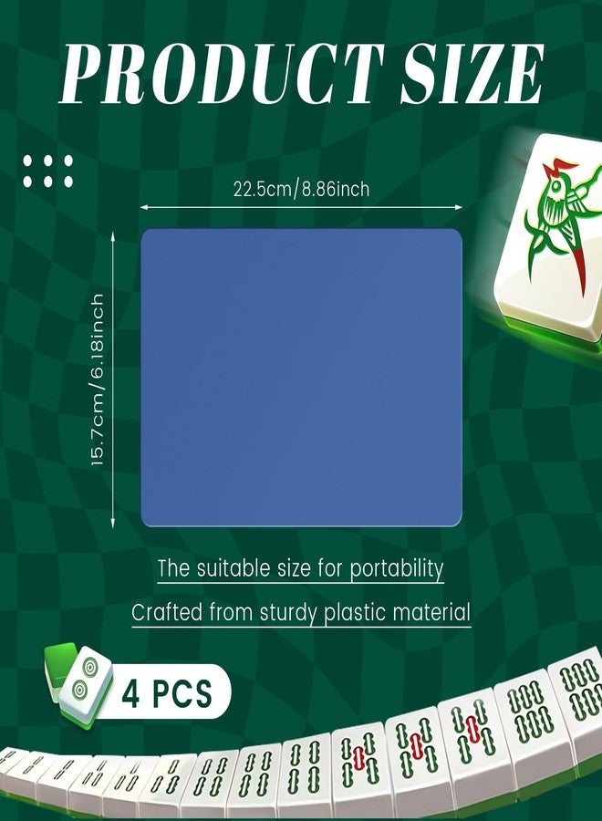 Seenelling 4 Pcs Mahjong Tile Mixer Shuffler for Mixing and Shuffling Tiles Plastic Game Accessories Gifts for Mahjong Lovers Playing Game (Blue) - Image 2